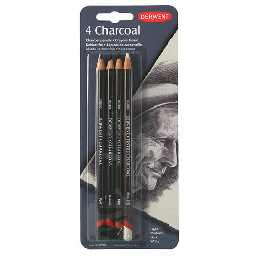 DERWENT CHARCOAL PENCIL PK4