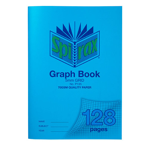 SPIRAX P135 GRID BOOK A4 5MM 128PG 70gsm