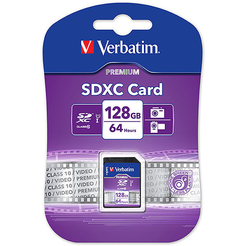 VERBATIM CLASS 10 UHS1 SDXC MEMORY CARD 128GB