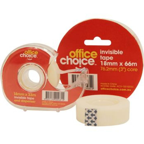 OFFICE CHOICE INVISIBLE TAPE 18mmx66m 123152OC ** While Stocks Last **