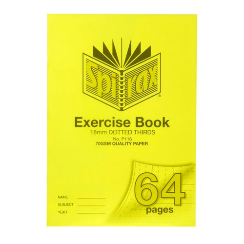 SPIRAX P116 EXERCISE BOOK A4 18MMDT 64PG 70gsm