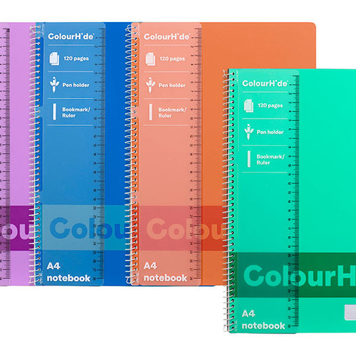 COLOURHIDE NOTEBOOK A4 120PG (Colourful) Pack of 4 *** While Stocks Last ***