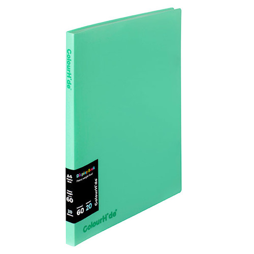 COLOURHIDE DISPLAY BOOK FIXED 20 SHEET Green