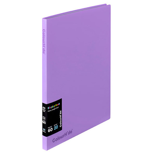 COLOURHIDE DISPLAY BOOK FIXED 20 SHEET Purple