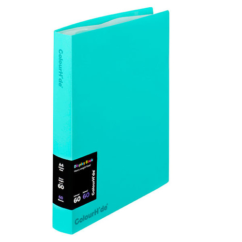 COLOURHIDE DISPLAY BOOK FIXED 60 SHEET Aqua