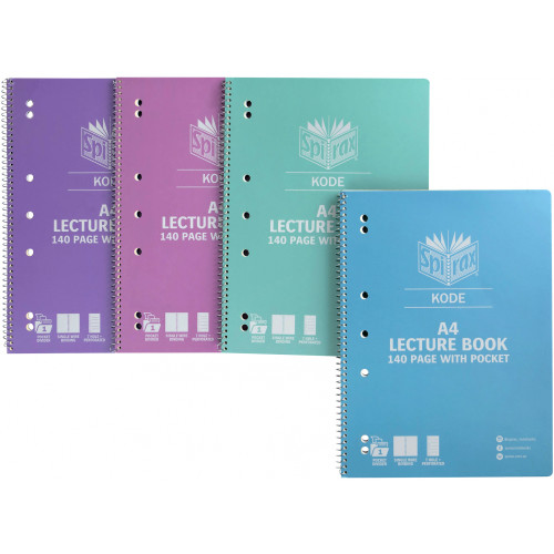 SPIRAX KODE LECTURE BOOK A4 140 Page METALLIC Assorted Colours (Each) (Replaces ACO-56958G)