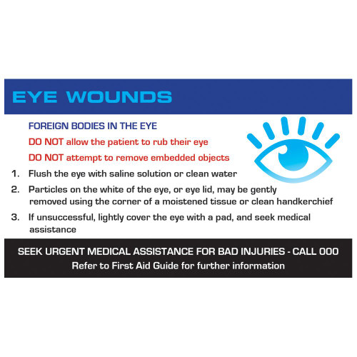 AEROGUIDE Eye Wound First Aid Card