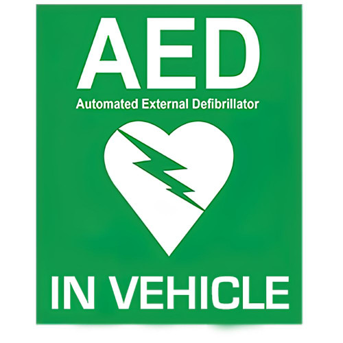 CARDIACT AED In Vehicle Window Sticker 10 x 12cm, Each