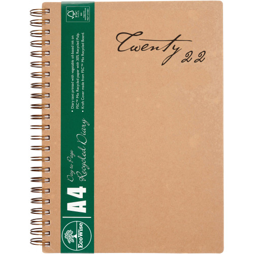 CUMBERLAND ECOWISE A4 DIARY DAY TO A PAGE (Sold out for (Pre-Order Now for 2027)