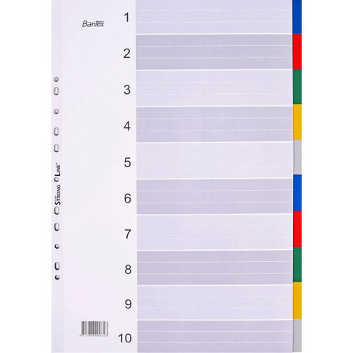 Bantex Divider A3 10 Tabs Portrait Assorted