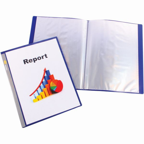 BANTEX DISPLAY BOOK FIXED INSERT PP A4 20 POCKETS NAVY