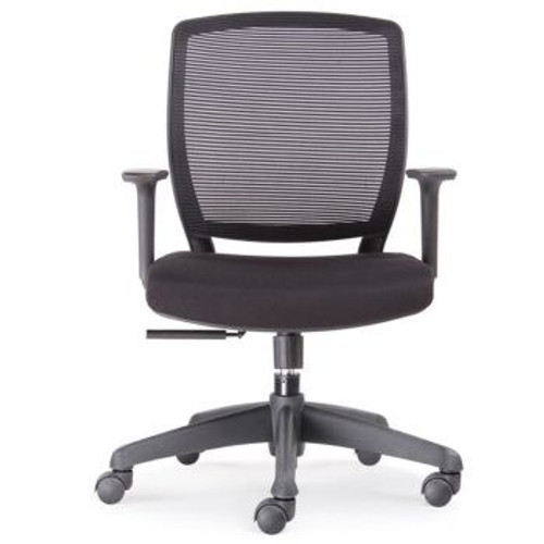 HARTLEY MESH OPERATOR MED BACK CHAIR SYNCHRO MECHANISM ADJ ARMRESTS BLACK