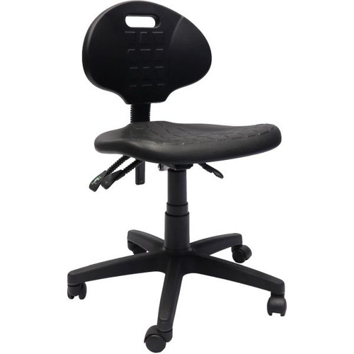 Student Laboratory Chair Moulded Polyurethane Height Adjustable Black