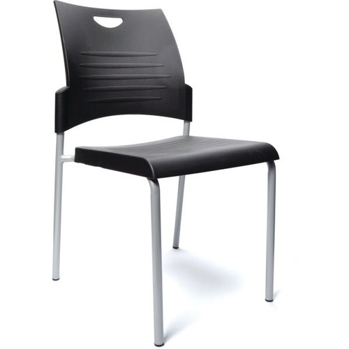 Buro Pronto 4 Legged Stacker Chair Black Poly Seat and Back