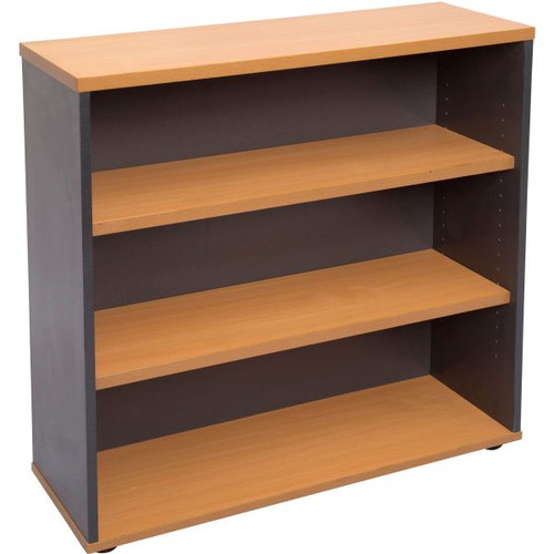 FURNX BOOKCASE BEECH/IRONSTONE H900XW900XD300MM