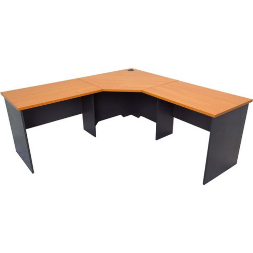 FURNX OPEN CORNER WORKSTATION 1800X1800X750MM CHERRY / IRONSTONE