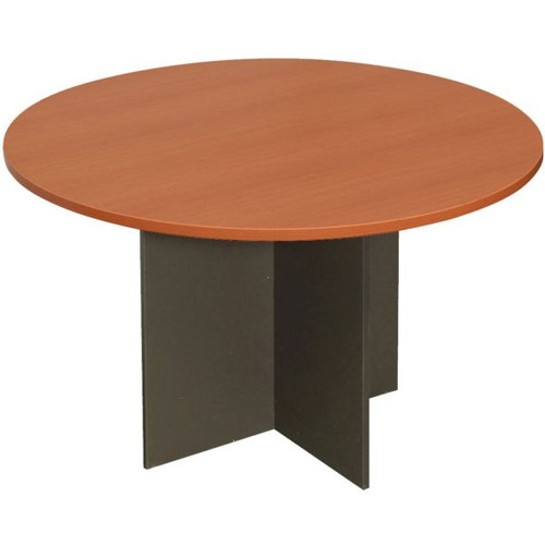 FURNX ROUND MEETING TABLE 900MM CHERRY IRONSTONE