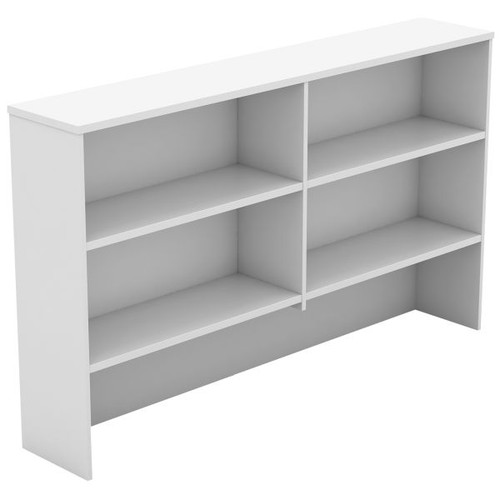 OM Classic Desk Hutch 1080Hx1200Wx325mmD 4 Shelf All White