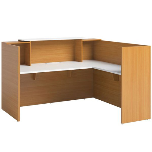 RETURN - TO SUIT SORRENTO RECEPTION COUNTER 900 X 600 X 1150MM BEECH / WHITE