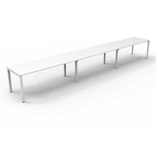 Deluxe Profile Workstation 3 Person No Screen 1200Wx750D White Top White Single Frame