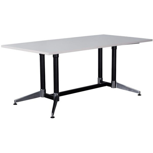 Typhoon Meeting Table 1800Wx900mmD White Top Black Legs with Chrome Base