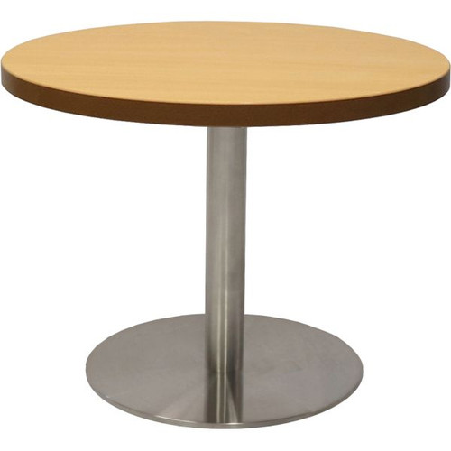Rapidline Round Coffee Table 600mm Diam Top Beech Stainless Steel