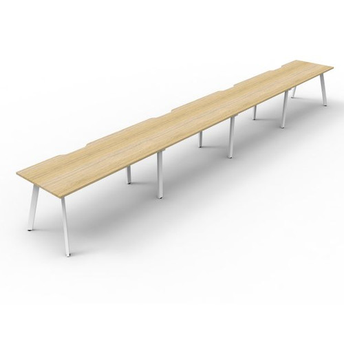 Eternity Workstation 4 Person No Screen 1800Wx750D Oak Top White Single Frame