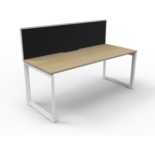 DELUXE RAPID INFINITY LOOP END LEG Workstation 1800x700mm 1 Person Singleside W/Screen Natural Oak White Satin Finish