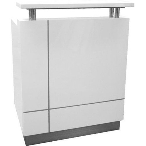 RECEPTIONIST RECEPTION COUNTER W1200 x D690 x H1150mm Gloss White
