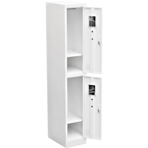 METAL DOUBLE-DOOR LOCKER -ASSEMBLED
380w x 450d x 1850h, WHITE
