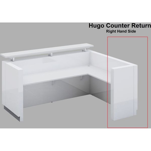 HUGO RECEPTION COUNTER RETURN W 900 x D 600 x H 1000mm White Right