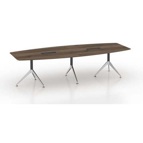 POTENZA BOARDROOM TABLE W 3000 x D 1200 x H 750mm Casnan with cable tray