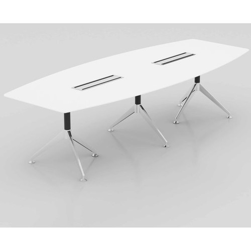 POTENZA BOARDROOM TABLE W 3000 x D 1200 x H 750mm White with cable tray
