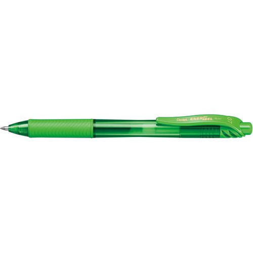 Pentel BL107 Energel X Liquid Gel Pen Retractable Fine 0.7mm Lime Green, Each