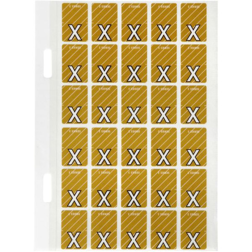 Avery Alphabet Coding Label X Top Tab 20x30mm Mustard Pack of 150