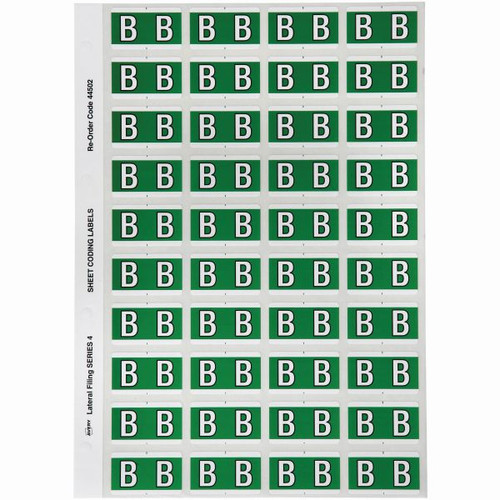 Avery Alphabet Coding Label B Side Tab 25x42mm  Green Pack of 240
