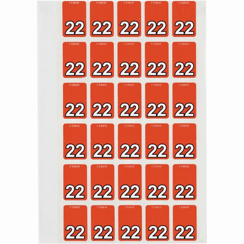 Avery Top Tab 22 Year Code Label 20x30mm Orange Pack of 150