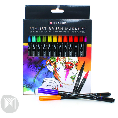 STYLIST BRUSH MARKERS, BOX 24,  MICADOR FOR ARTISTS