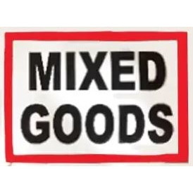 STYLUS LABEL RUBBER TAPE PRINTED Mixed Carton Goods Red on White 50mm x 50m Roll