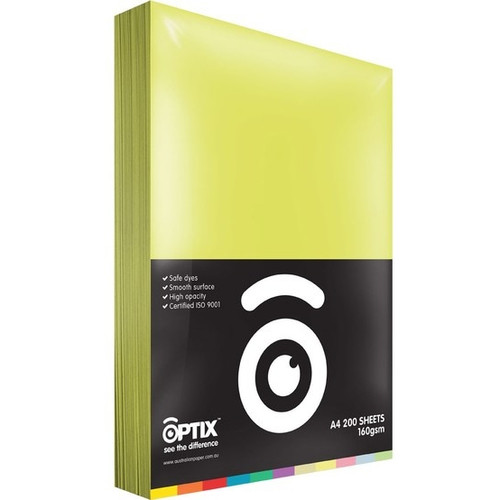 OPTIX ZETO LIME 210X297 A4 PAPER 160GSM PK200