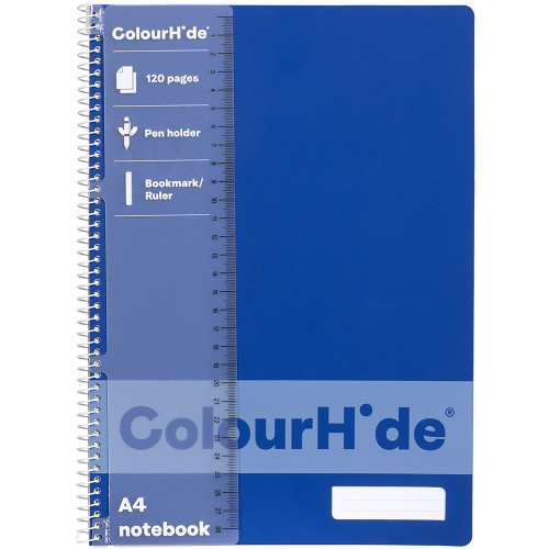 COLOURHIDE NOTEBOOK A4 120PG CLASSIC BLUE