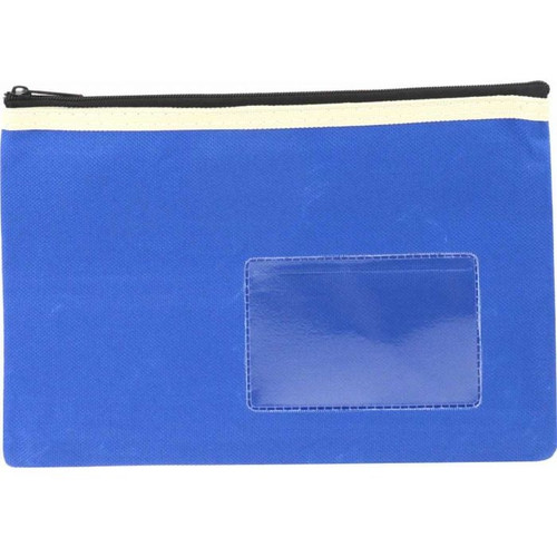 POLYESTER 1 ZIP WITH NAME CARD - BLUE - 23CM X 15CM