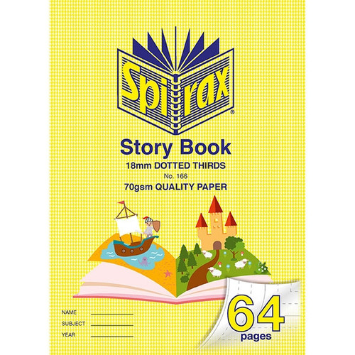 SPIRAX 166 STORY BOOK 335X240 64PG 18MM DOTTED THIRDS 70gsm
