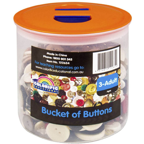 COLORIFIC BUCKET OF BUTTONS (APPROX. 500GM)