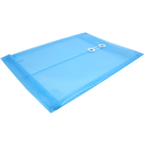 DOCUMENT WALLET PVC STRING BLUE DELI