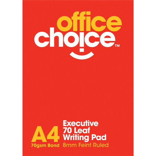 OFFICE CHOICE EXECUTIVE Writing Pad A4 White Pack of 10 70GSM 70 sheets 
 ** While Stocks Last **