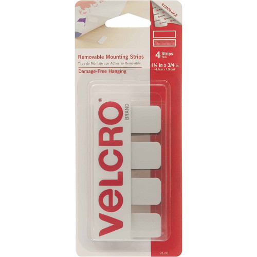 VELCRO BRAND REMOVABLE MOUNTING STRIPS 44 X 19MM PACK 4