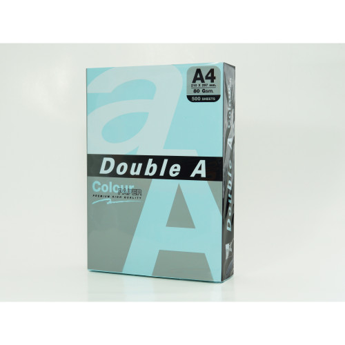 Double A Colour Paper Pastels 80gsm A4	Ocean Blue 500 Sheet 50 Reams (10 Cartons)