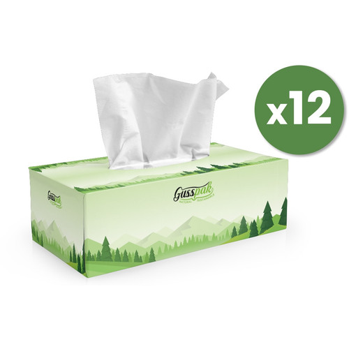 Gusspak Premium Facial Tissues 2 Ply 200 Sheets, Pack of 12