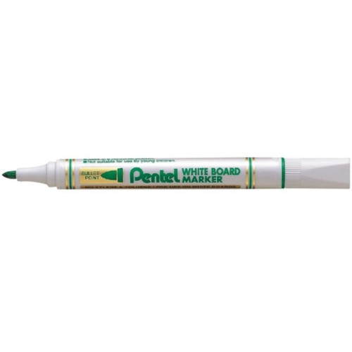 Pentel MW85 Whiteboard Marker Bullet Point 1.9mm, Green Box of 12